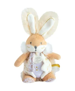 Attache sucette lapin de sucre blanc - 21 cm