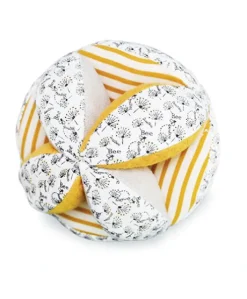 Balle d'éveil bébé avec Hochet - Pollen l'abeille en coton BIO - 15 cm - Modèle aléatoire