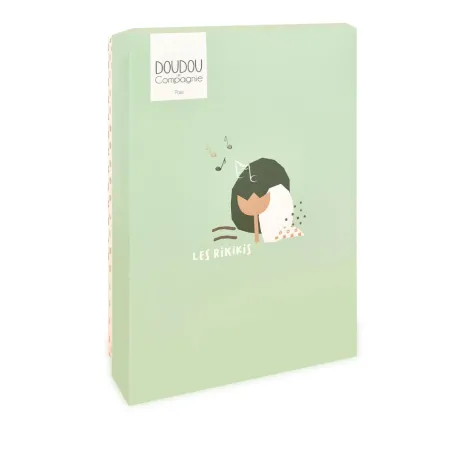 Boite a musique bebe - Chien marron et vert - 20 cm