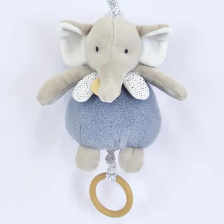 Boite a musique bebe - Elephant bleu - 20 cm
