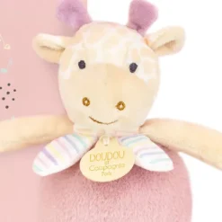 Boite a musique bebe - Girafe rose - 20 cm