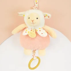 Boite a musique bebe - Mouton orange clair - 20 cm