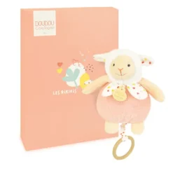 Boite a musique bebe - Mouton orange clair - 20 cm