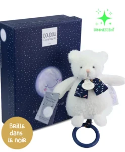 Boite a musique luminescente ours - 17 cm - Clair de Lune