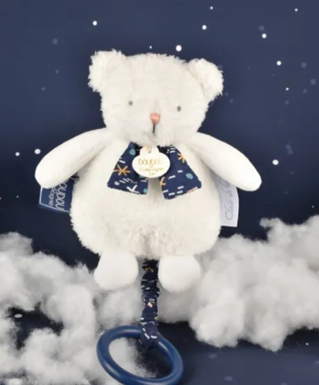 Boite a musique luminescente ours - 17 cm - Clair de Lune