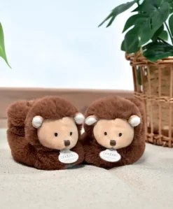 Chaussons bebe en peluche hérisson - Unicef - 0-6 mois