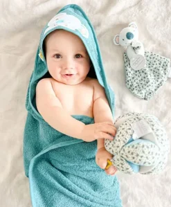 Coffret cadeau cape de bain et Doudou Yoca le koala - 80 x 80 cm