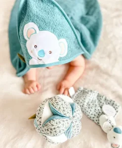 Coffret cadeau cape de bain et Doudou Yoca le koala - 80 x 80 cm
