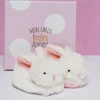 Coffret cadeau naissance chaussons lapin rose avec hochet - 0/6 mois