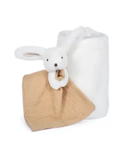Coffret cadeau naissance plaid et Doudou Lapin Happy Wild - 70 x 100 cm