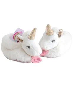 Coffret cadeau naissance chaussons bébé Licorne avec hochet - 0/6 mois