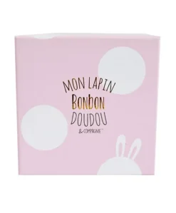 Coffret cadeau naissance chaussons lapin rose avec hochet - 0/6 mois