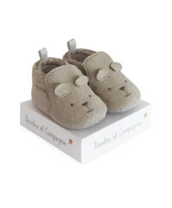 Coffret chaussons Bébé gris - 0/6  mois
