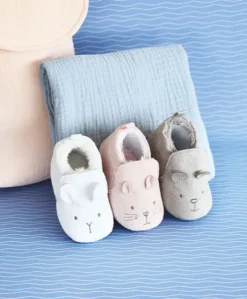 Coffret chaussons Bébé roses - 0/6  mois