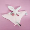 Coffret Doudou carré  Lapin rose - Happy Blush - 25 cm