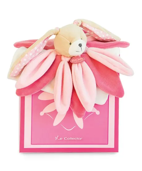 Coffret Doudou lapin pétales Collector rose - 28 cm