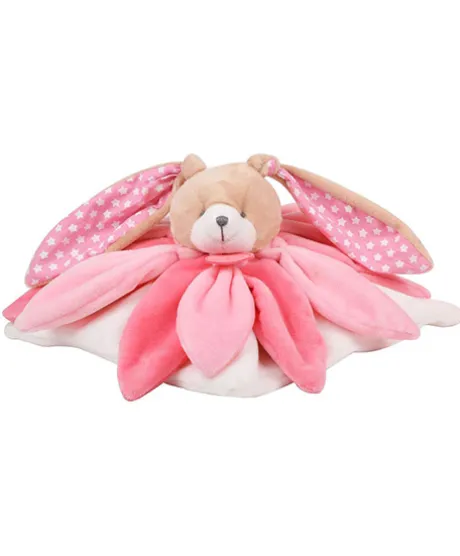 Coffret Doudou lapin pétales Collector rose - 28 cm