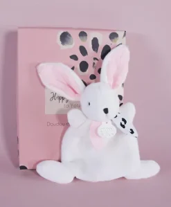 Coffret Mini Doudou Lapin rose - Happy Blush - 17 cm
