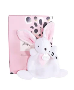 Coffret Mini Doudou Lapin rose - Happy Blush - 17 cm