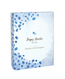 Coffret Mini Doudou Lapin Bleu - Happy Glossy - 17 cm