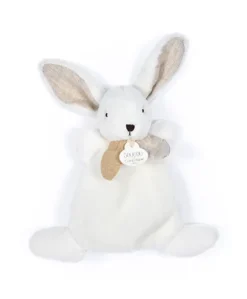 Coffret Mini Doudou plat Lapin beige - Happy Wild - 17 cm