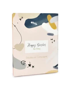 Coffret Mini Doudou plat Lapin beige - Happy Wild - 17 cm