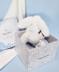 Coffret Pantin Lapin bleu - Happy Glossy - 25 cm