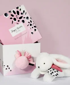 Coffret Pantin Lapin rose - Happy Blush - 25 cm