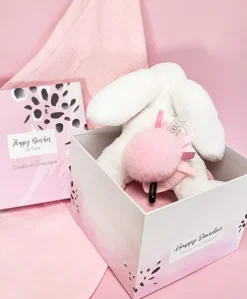 Coffret Pantin Lapin rose - Happy Blush - 25 cm
