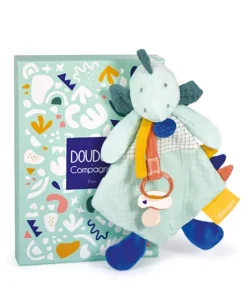 Coffret peluche dinosaure vert - Attache-tetine Filou - 23  cm