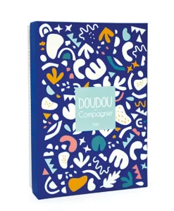 Coffret peluche dinosaure bleu- Attache tétine Sashou - 23  cm