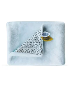 Couverture bébé plaid Douceur Yoca le koala - Bleu - 70 x 100 cm