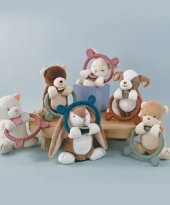 Doudou anneau de dentition - Hochet - HOULAHOP - Vert d'eau