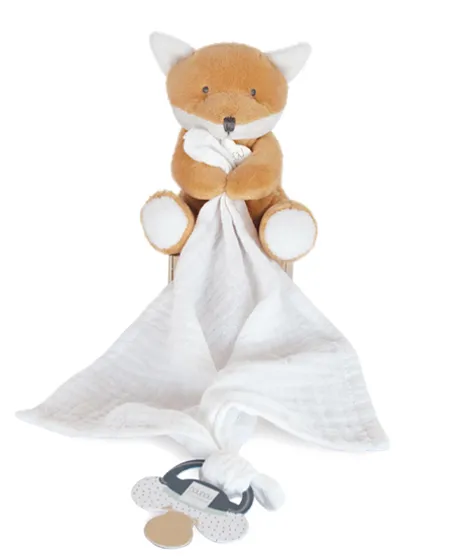 Doudou attache sucette peluche Renard - 12 cm - Unicef