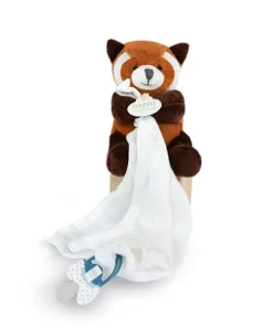 Doudou attache sucette peluche panda roux - 12 cm - Unicef