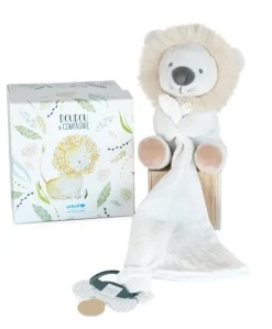 Doudou attache sucette peluche lion - 12 cm - Unicef