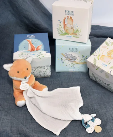 Doudou attache sucette peluche Renard - 12 cm - Unicef