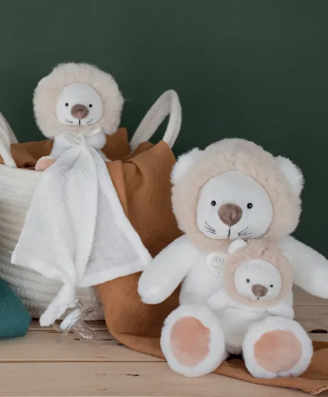 Doudou attache sucette peluche lion - 12 cm - Unicef
