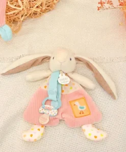 Doudou attache-sucette - LAPIN CIBOULETTE - 19  cm