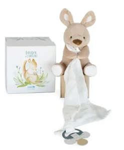 Doudou attache-sucette peluche kangourou - 12 cm - Unicef