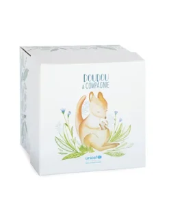 Doudou attache-sucette peluche kangourou - 12 cm - Unicef