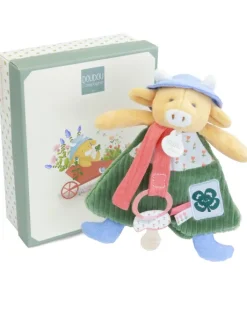 Doudou attache-sucette Vache Anette - 19 cm