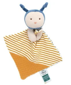 Doudou bébé abeille Pollen en coton BIO - 20 cm - modèle aléatoire