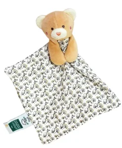 Doudou bébé ours en coton BIO - 20 cm - modèle aléatoire