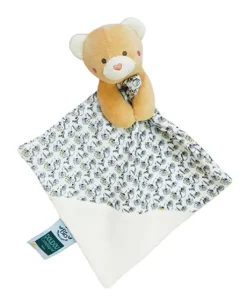 Doudou bébé ours en coton BIO - 20 cm - modèle aléatoire