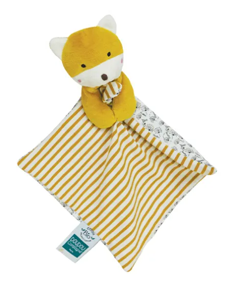 Doudou bébé renard en coton BIO - 20 cm - modèle aléatoire