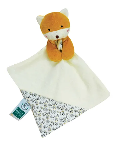 Doudou bébé renard en coton BIO - 20 cm - modèle aléatoire