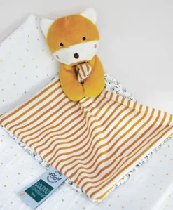 Doudou bébé renard en coton BIO - 20 cm - modèle aléatoire