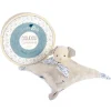 Doudou carré plat chien bleu en coton BIO - 25 cm