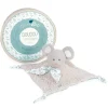 Doudou carré plat Souris grise en coton BIO- 25 cm